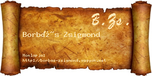 Borbás Zsigmond névjegykártya